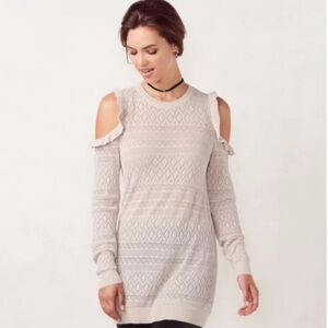 LC Lauren Conrad Cream Off-the-Shoulder Sweater Size XL